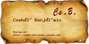 Csehó Benjámin névjegykártya