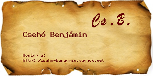 Csehó Benjámin névjegykártya